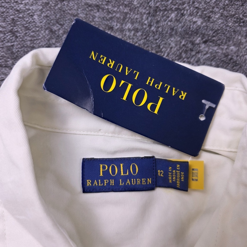 Polo Ralph Lauren Belted Shirt Dress Size 12 Fit Flare Pony Logo Long Sleeve - Picture 4 of 9